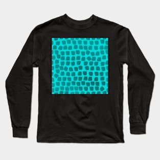 Leopard Mosaic on Cyan 5748 Long Sleeve T-Shirt